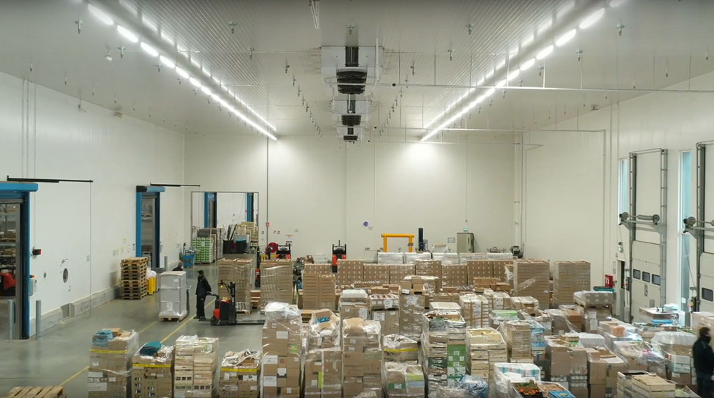 Construction d'une plateforme logistique - Éclairage naturel - Entrepôt "ultrafrais" BIOCOOP vue générale