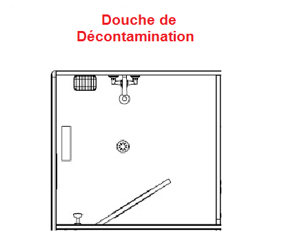 Unité Mobile de Décontamination - Douche de décontamination schéma en détail