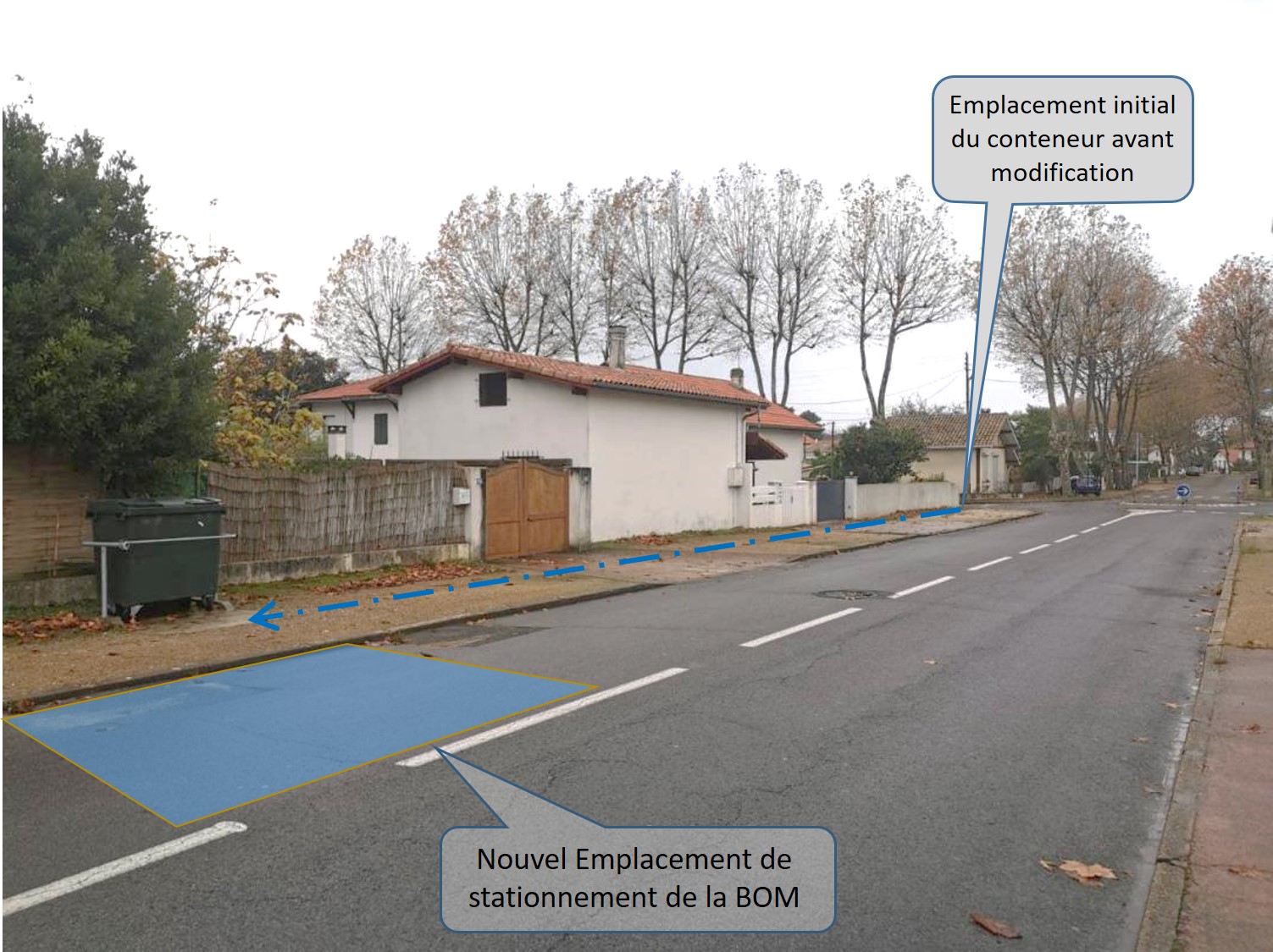 Sécurisation des tournées de collecte des ordures ménagères -Traitement des points noirs -Suppression des points noirs -Après SITCOM - emplacement intital puis nouvel emplacement