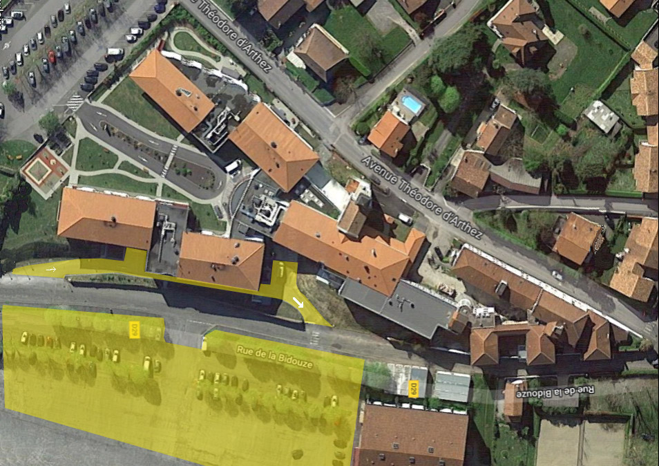 Reconstruction d'un EHPAD à Saint-Palais -Circulation extérieure STELISA - plan de la structure et du parking
