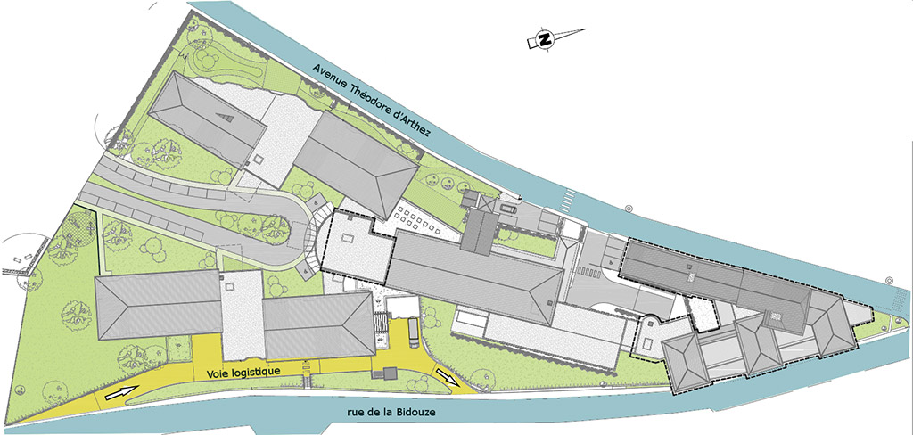 Reconstruction d'un EHPAD à Saint-Palais -Circulation extérieure STELISA - plan de la structure