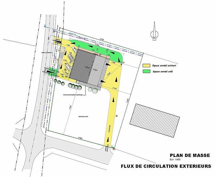 Plan de masse - Flux de circulation extérieure ESAT du Marensin Plan de masse - Flux de circulation extérieure ESAT du Marensin