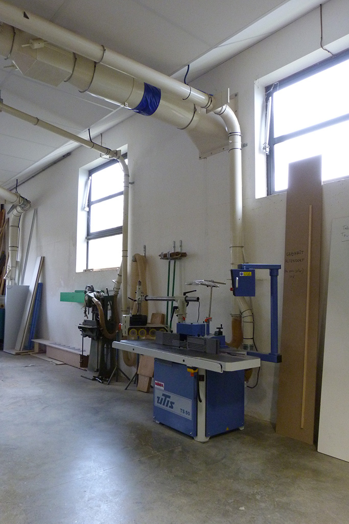 Atelier de création d'aménagement et d'agencement intérieur ATRIUM - Réseau d'aspiration des poussières de bois