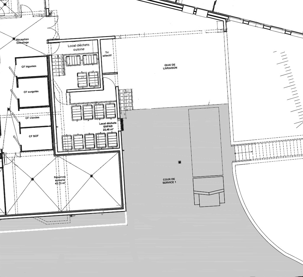 EHPAD STELISA à Saint-Palais - Schéma Circulation extérieure - Détail aire de livraison